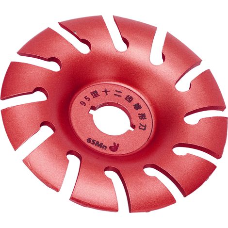 Schleifscheibe, 12 Zähne, Edelstahl, 95 mm, rot, für Winkelschleifer, Holzbearbeitung (1/5)
