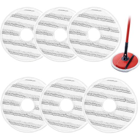 6 packs de recharge pour serpillère Vi ledas Spin and Clean, recharge de couverture en microfibre lavable et réutilisable pour serpillères Spin, convient au nettoyage de tous les sols durs