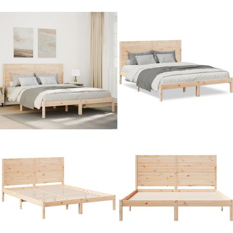 Giroletto Extra Lungo senza Materasso 160x210 cm Legno Massello - Letto extra lungo - Letto con testiera