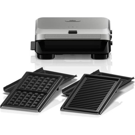 Grill - BRAUN - Sandwich Maker 5 SM5005 - 800 W - Inox / Noir (1/4)