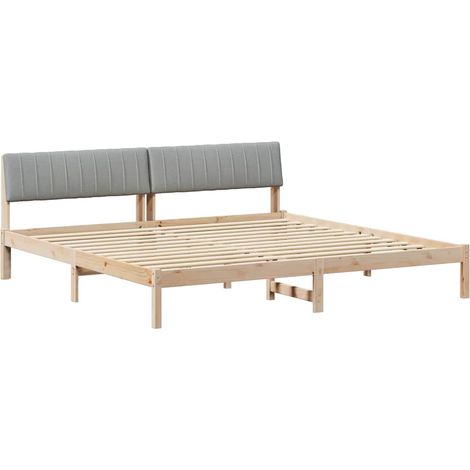 Maison Exclusive - Estructura de cama Marrón y gris claro 200 x 2 (1/5)