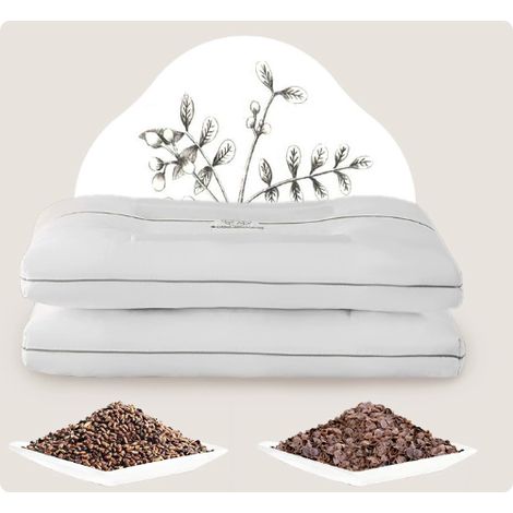 (oreiller aux herbes, graines de cassia et soja, 70 x 45 cm, 1 pièce)Oreiller simple en sarrasin naturel aux herbes, graines de cassia et noyau de soja, soutien de la nuque, oreiller moelleux (1/5)