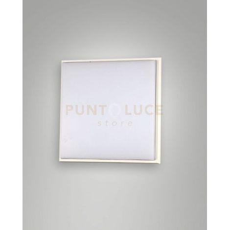 DESDY PLAFONIERA LED BIANCA L.18X18CM 10W 3000K 1050LM IN ALLUMINIO IP54