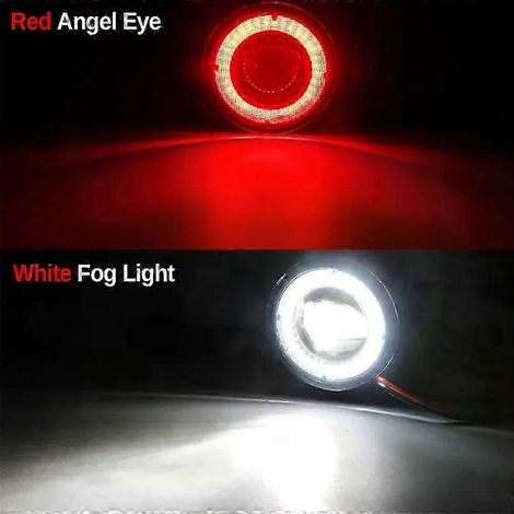 Feux antibrouillard avant à LED 30 W compatibles avec Scion TC 2011-2016 (blanc et rouge), lentille en verre, feux de jour (Angel Eye), 1 paire. (1/5)