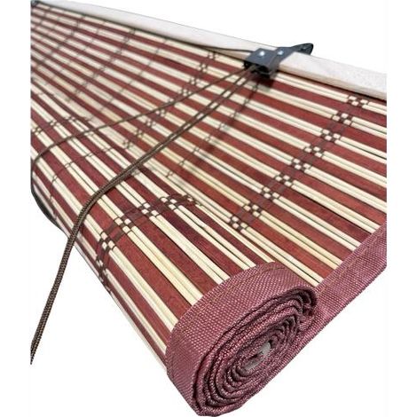 Tapparella in Listelli Bambu' Bordo Cotone 100x160H cm Midollino Colore Marrone Serena 100x160H cm (1/5)