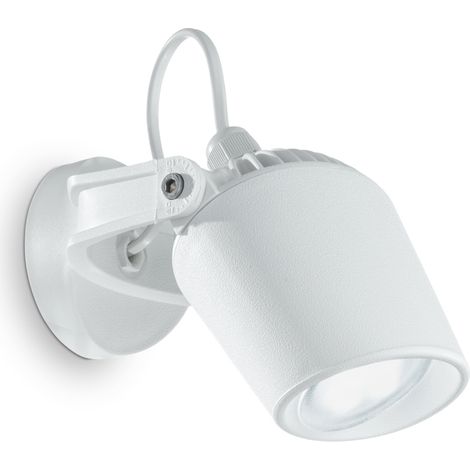 ELIO APPLIQUE A PARETE IP66 BIANCO ORIENTABILE 1 LUCE ATTACCO GU10 LAMPADINA INCLUSA (1/2)
