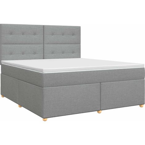 Maison Exclusive - Letto box spring con materasso Grigio Chiaro 140 x 200 cm (1/5)