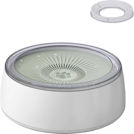Gamelle d'eau anti-déversement pour chien de 3 L avec tapis d'alimentation lente, 101 oz, verte (1/5)