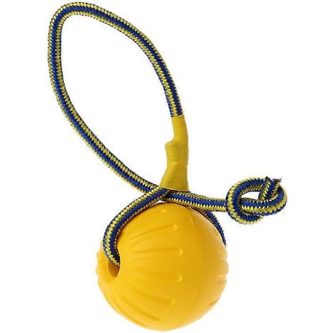 Balle de dressage pour chien avec corde incluse pour petits et moyens chiens, chiots, pour l'extérieur - 9 cm (1/5)