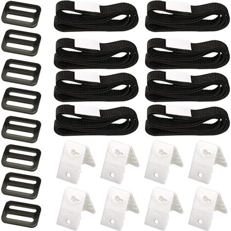 Kit de fixation pour bâche solaire de piscine, 8 Sangles de bâche solaire, kit avec sangles universelles à bobine pour fixation de bâche solaire, pour piscine enterrée