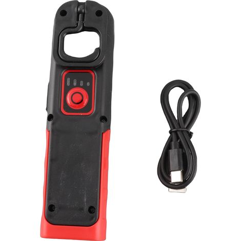 Faro da lavoro a LED ricaricabile S608 COB 500lm gancio magnetico girevole a 360° impermeabile IP44 nero e rosso compatto (1/5)
