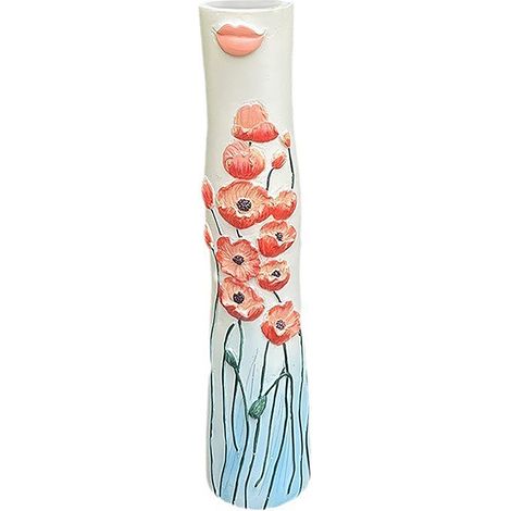 Elegante jarrón bohemio con figuras para decoración, como maceta, soporte o accesorio para el hogar. (1/4)