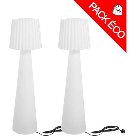 Lumisky – Lot de 2 lampadaires d'extérieur LED 110 cm – Culot E27 – 810 lumens – IP44 – Design moderne pour intérieur et extérieur
