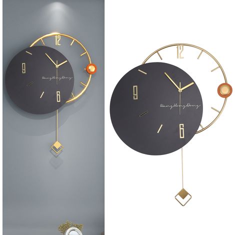 Horloge Murale MDF Metal Pendule Silencieuse Ultra-Plate (1/4)
