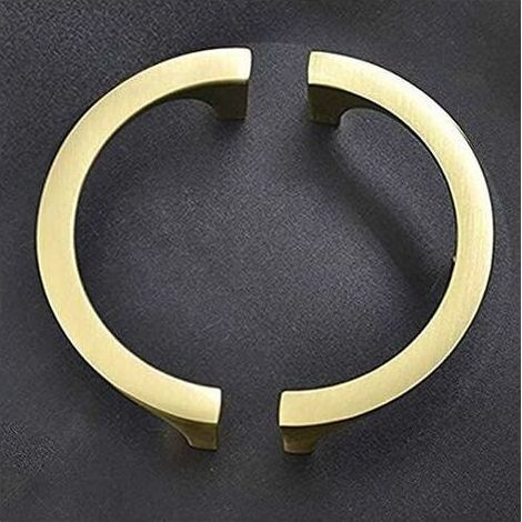 TAISHENGDA – 2er-Set goldene Küchenschrankgriffe, runde Schrankknöpfe, mattgoldene Küchenschrankgriffe, Küchentürknöpfe, Vintage-Schubladenknöpfe für Küchenschränke, Schubladen und Küchenschränke (1/5)
