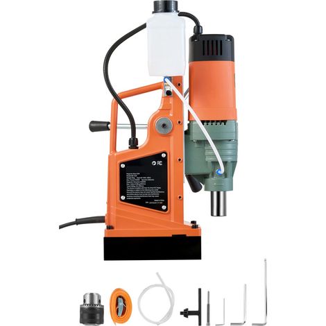 Perceuse magnétique portative, moteur 1550W, diamètre de carottage 50 mm, force magnétique 13000 N, vitesse variable 0-550 tr/min, pour surfaces métalliques. (1/5)