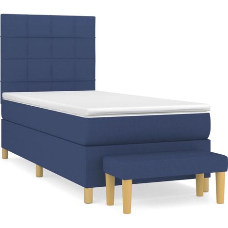 Maison Exclusive - Giroletto a Molle con Materasso Blu 90x200 cm inTessuto