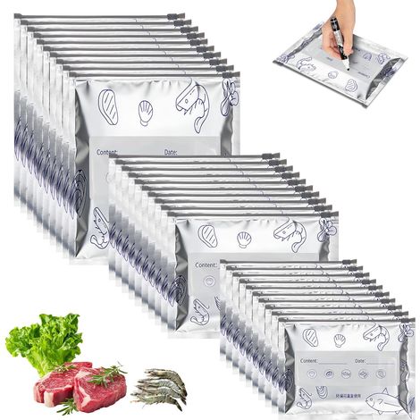 Pack of 30 Reusable Zip Freezer Bags - 3 Sizes (1/5)