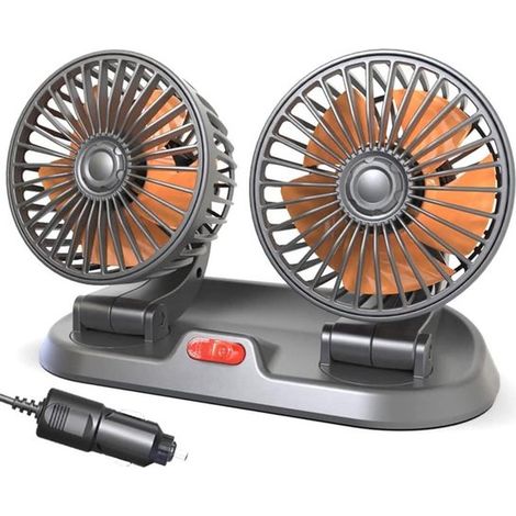 Ventilador para coche - Doble sistema de refrigeración - Refrescante para llevar - Alimentación de 24 V - Modelo portátil - Negro (1/5)