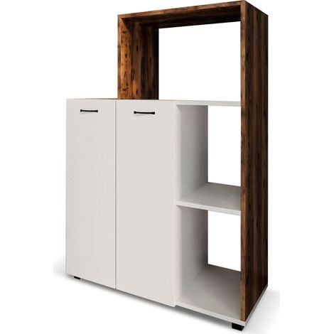 Armario Multiusos CATTERHOUSE Delfos 123 de 90x41x123cm con 3 Compartimentos, 2 Puertas y 1 Balda Interior de Altura Ajustable (1/5)