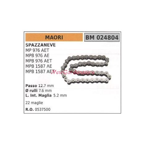Catena traino trasmissione MAORI spazzaneve MP 976 AET 024804