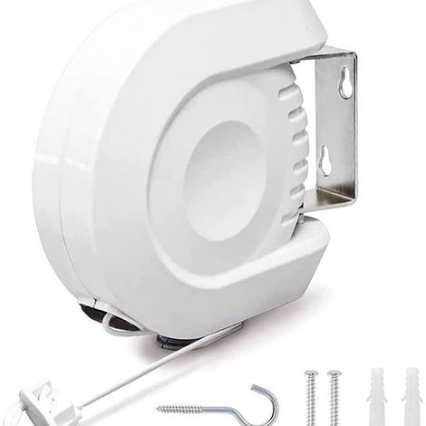 Corde à Linge Rétractable 12 mètres, Fil à Linge Rétractable Extérieur ou Intérieur pour Vêtements (1/5)