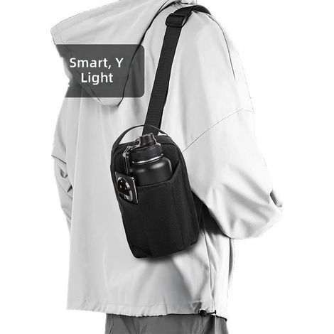 Sac bandoulière magnétique pour bouteille d'eau, idéal la salle de sport avec fermeture. (1/5)