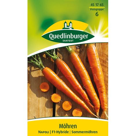 Quedlinburger Saatgut – Carotte Napoli – Graines de légumes, carotte d'été très précoce, longueur env. 20 cm (1/2)