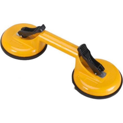 Pince à ventouse double ventouse aluminium 130KG, jaune, lève-vitre professionnel pour verre (1/5)