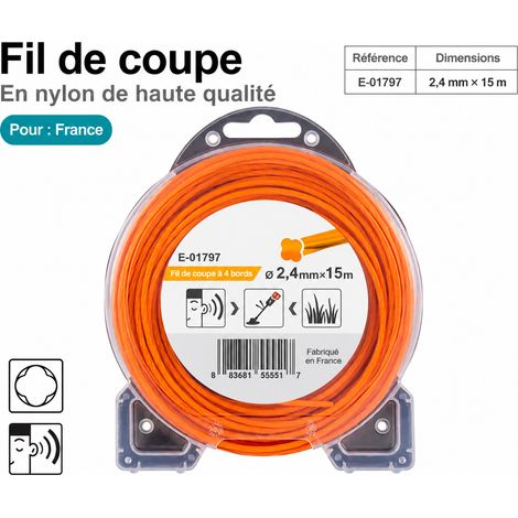 Fil débroussailleuse nylon torsadé 2 x 4 mm 15 m E-01797 2 4mm-15m e-01797 3 1 kg – Livraison gratuite