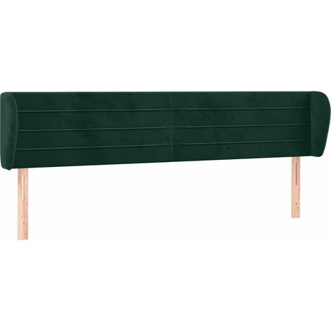 Maison Exclusive - Kopfteil mit Ohren Dunkelgrün 203x23x78/88 cm (1/5)