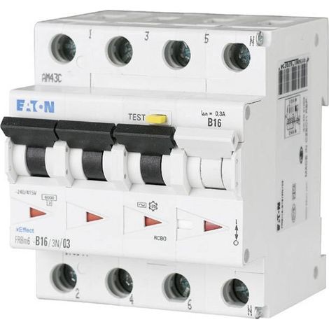 Eaton 170997 Interrupteur différentiel/Disjoncteur de protection 4 pôles 10 A 0.03 A 415 V/AC D986481
