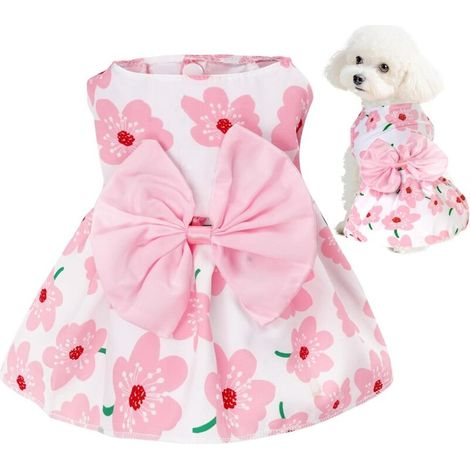 Blumenkleid für Hunde, hübscher Rock für Hunde, Sommerkleidung für Haustiere, für Welpen und kleine Katzen (1/4)