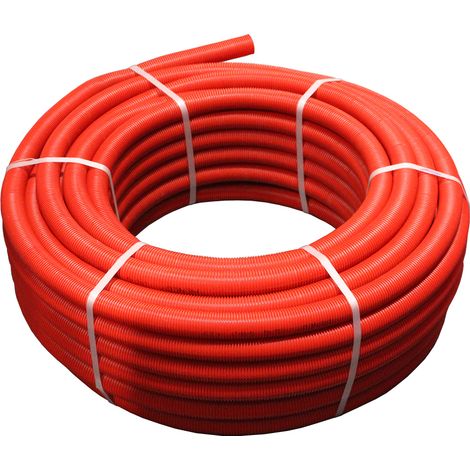Henco – Tube multicouche pré-gainé rouge 10m – Ø20mm – Alu 0,28mm – Température max 95°C – Pression max 10 bars
