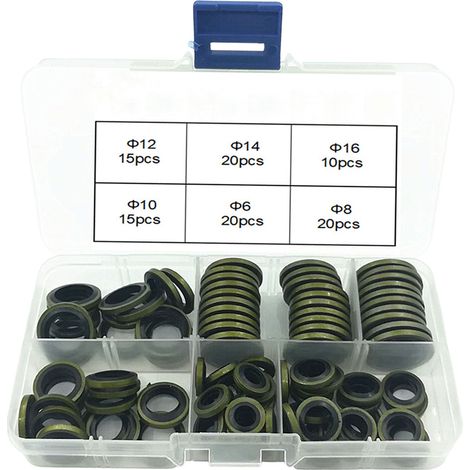 Lot de 100 joints de bouchon de vidange en caoutchouc, installation facile, rondelle d'écrasement pour vilebrequin d'automobile et de moto (1/4)