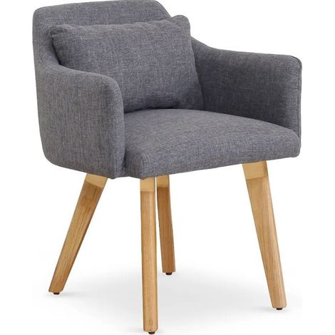 Fauteuil Scandinave "Alan" 70cm Gris Clair (1/5)