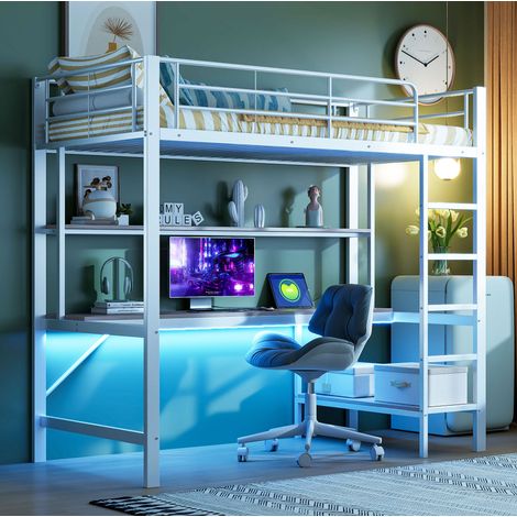 riposo struttura letto 90x200 con scrivania LED USB OKMYHOME (1/5)