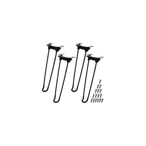 Quatre pieds de table pliables, conception pliable robuste, adaptés aux tables basses, tables pour ordinateur portable, mini-bureaux, projets de bricolage à domicile, etc., vis incluses, noir. (1/5)