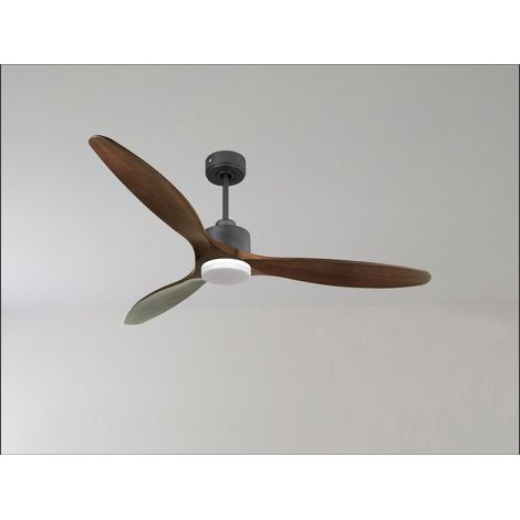 Modulo Regular Ring - Super destratificateur et ventilateur DC 166 cm Gris basalte pales bois sombre sans Lumière 30 à 60 m² (1/5)