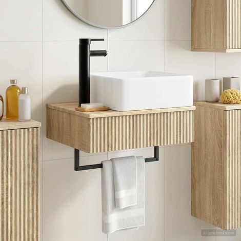 vidaXL Basin de lavage mural Chêne Sonoma 50 x 41 x 39 cm (1/5)