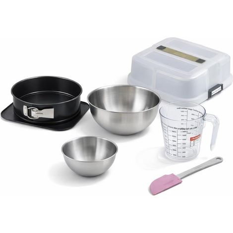 Set de 5 ustensiles de pâtisserie moule à charnière rond bol spatule et verre doseur Zenker Bake Click and Go (1/5)