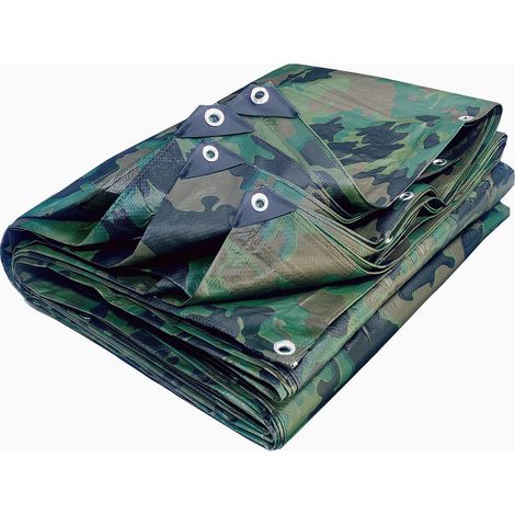 Werka Pro – Bâche de protection camouflage 130g/m² – Dimensions 2x3m – PVC avec œillets en aluminium – Traitement anti-UV
