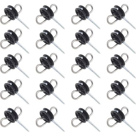 royaluxe -20pcs isolats de prise d'ancrage à double œillet pour clôture électrique à faible impédance (1/5)