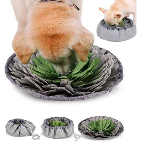 Tapis Olfactive Chiens, Jouets pour Chiens, Accessoire d'entraînement, Prix, Nourriture, pour Chiot, Animal de Compagnie, Petit, Moyen et Grand (Gris) (1/5)