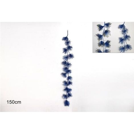 GHIRLANDA GLITTERATA 150CM BLU