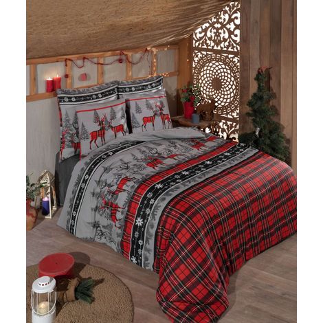 Copripiumino, copripiumino, biancheria da letto Set Rosso Grigio Nero