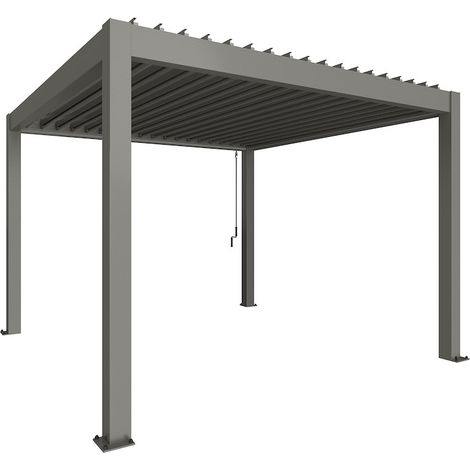 Pergola Gr. 3,5 x 3,5 quarzgrau-metallic