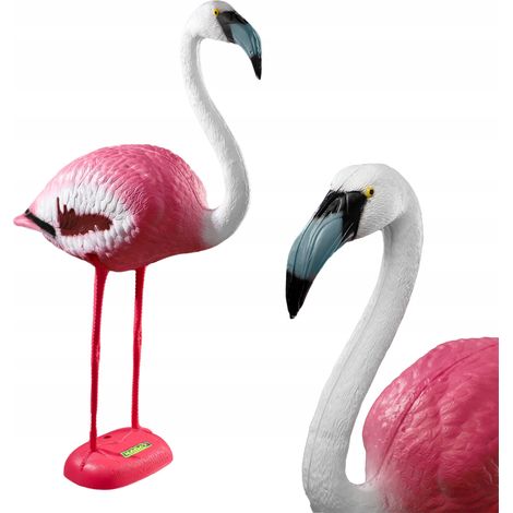 KADAX Figurine de jardin flamant rose, 80 cm, en plastique, statue de jardin exotique, statue de bassin rose, décoration de jardin pour étang (80 cm) (1/5)
