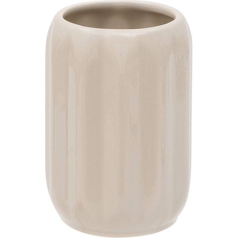 Portacepillos de dientes colorama de cerámica, d. 8 x h. 12 cm, color beige - 5five
