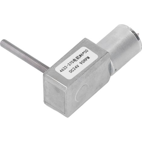 Moteur à engrenage CC à vis sans fin autobloquant haute précision réducteur de vitesse CC24V M6x50mm 90 tr/min à vide (1/5)